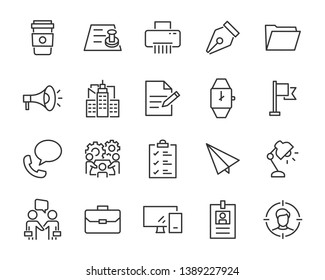 set of work icons, such as office, job, manage, career