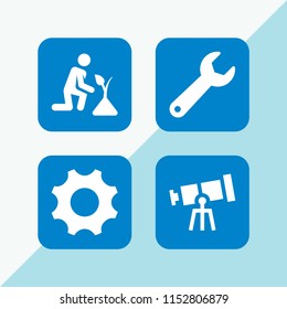 set with work tools, tools and utensils, wrench and gardening vector icons for web and mobile app