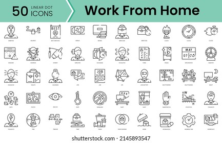 Set of workaholic icons. Line art style icons bundle. vector illustration