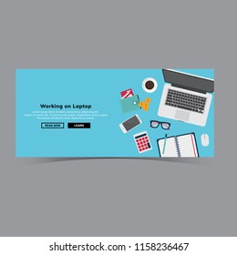 Set of Workdesk Banner Template 