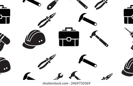 set of worker hand tools