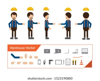 Set of workers or engineers character vector illustration