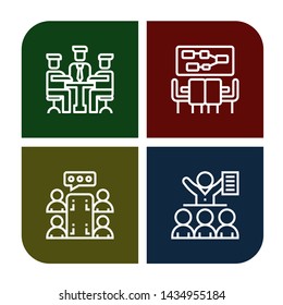Set of workers icons such as Meeting , workers