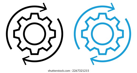 Set of workflow process icons. Process organization business concept. Vector illustration