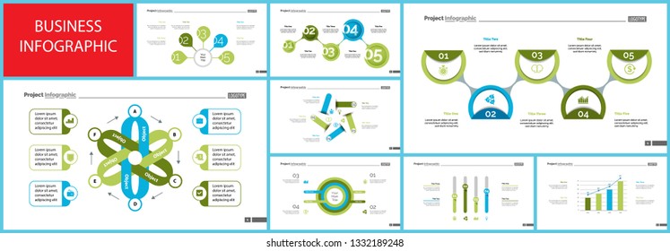 Set of workflow and strategy concept infographic charts. Business diagrams for presentation slide templates. For corporate report, advertising, banner and brochure design.