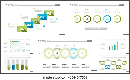 Set of workflow and strategy concept infographic charts. Business diagrams for presentation slide templates. For corporate report, advertising, banner and brochure design.