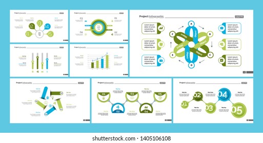 Set of workflow and strategy concept infographic charts. Business diagrams for presentation slide templates. For corporate report, advertising, banner and brochure design.