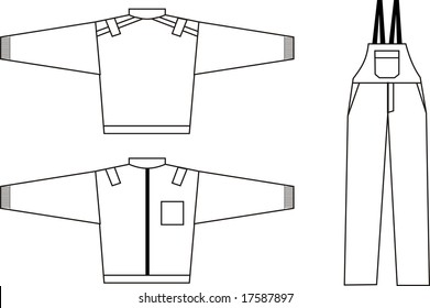 Set of working clothes white color