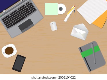 set of working desk element