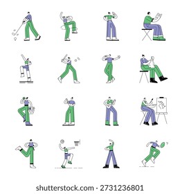 Set handgezeichneter Illustrationen für Workout
