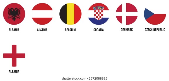 Set
World Circular Flag Country National