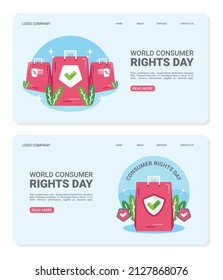 Set Of World Consumer Rights Day Landing Page