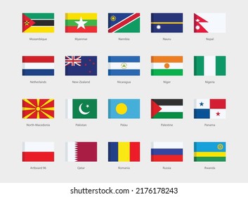 set of world country flag icon
