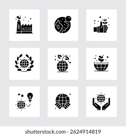 Set world environment day Icons