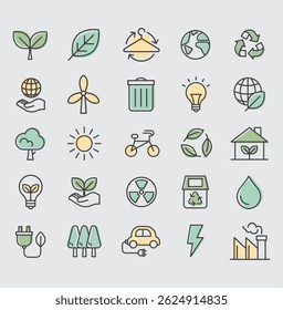 Set world environment day Icons