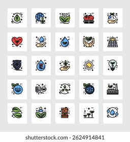 Set world environment day Icons