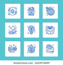 Set world environment day Icons