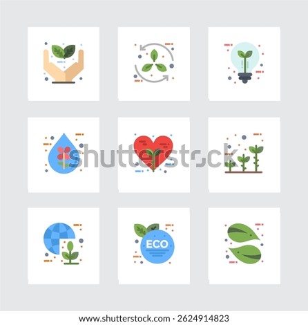 Set world environment day Icons