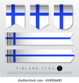 Set Of World Flag Ribbon Template : Vector Illustration