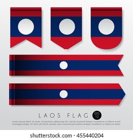 Set Of World Flag Ribbon Template : Vector Illustration