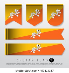Set Of World Flag Ribbon Template : Vector Illustration