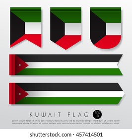 Set Of World Flag Ribbon Template : Vector Illustration