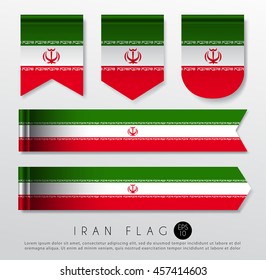 Set Of World Flag Ribbon Template : Vector Illustration