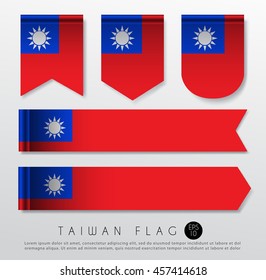 Set Of World Flag Ribbon Template : Vector Illustration