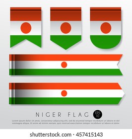 Set Of World Flag Ribbon Template : Vector Illustration