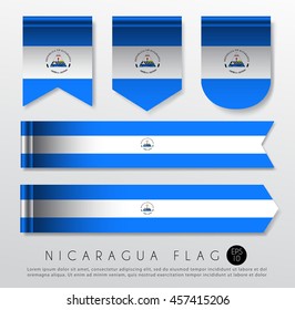Set Of World Flag Ribbon Template : Vector Illustration