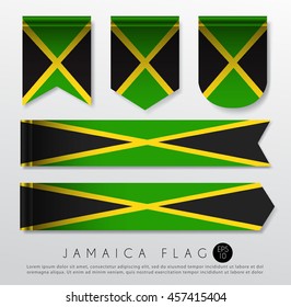 Set Of World Flag Ribbon Template : Vector Illustration