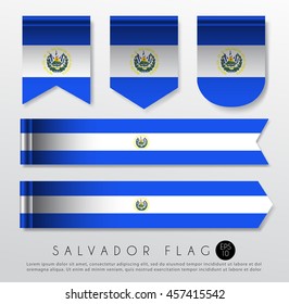 Set Of World Flag Ribbon Template : Vector Illustration