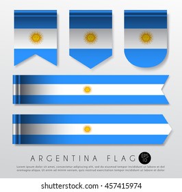 Set Of World Flag Ribbon Template : Vector Illustration