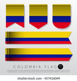 Set Of World Flag Ribbon Template : Vector Illustration