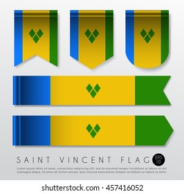 Set Of World Flag Ribbon Template : Vector Illustration