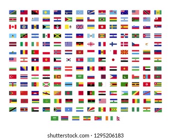 Set of world flags