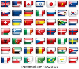 Set of world flags. 