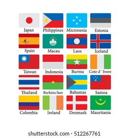 set of world flags