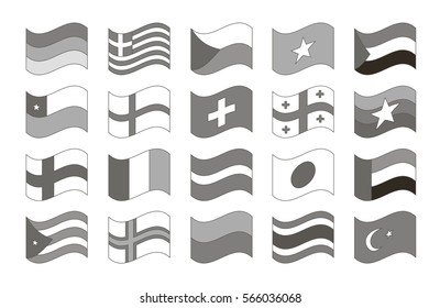 Set of world flags