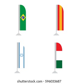 Set of world flags on a white background, Vector illustration