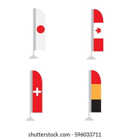 Set of world flags on a white background, Vector illustration