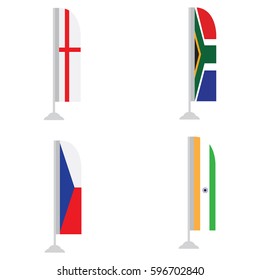 Set of world flags on a white background, Vector illustration