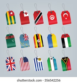 Set of world flags. Shop tag