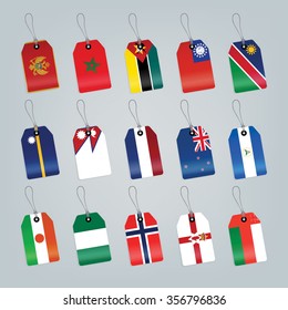 Set of world flags. Shop tag
