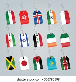 Set of world flags. Shop tag
