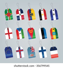 Set of world flags. Shop tag with flags
