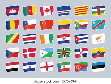 Set of world flags. Shop tag
