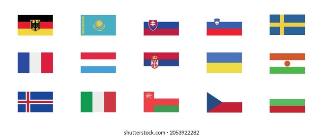 Set of world flags. Vector illustration