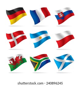 Set of world flags. Vector illustration