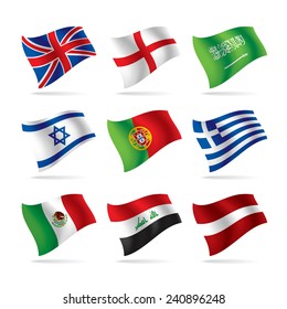 Set of world flags. Vector illustration